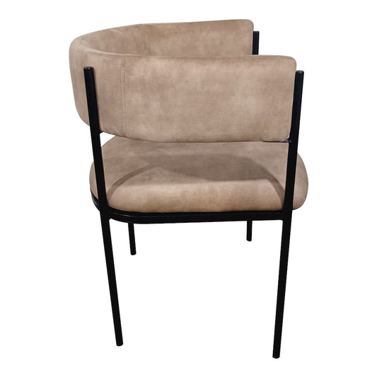 Cyril Collection Modern Chair in Light Brown Velvet Set of 2