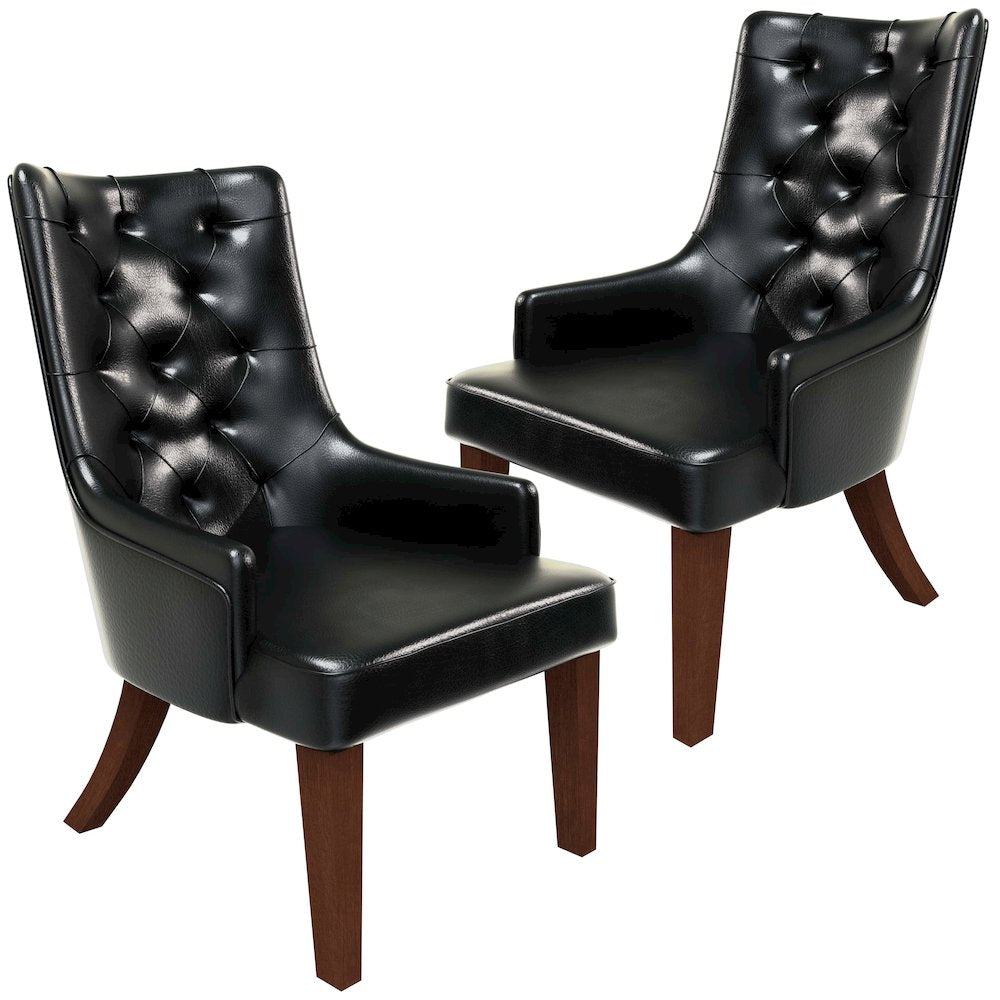 Spruce Collection Modern Wooden Dining Chair in Charcoal Grey Set of 2