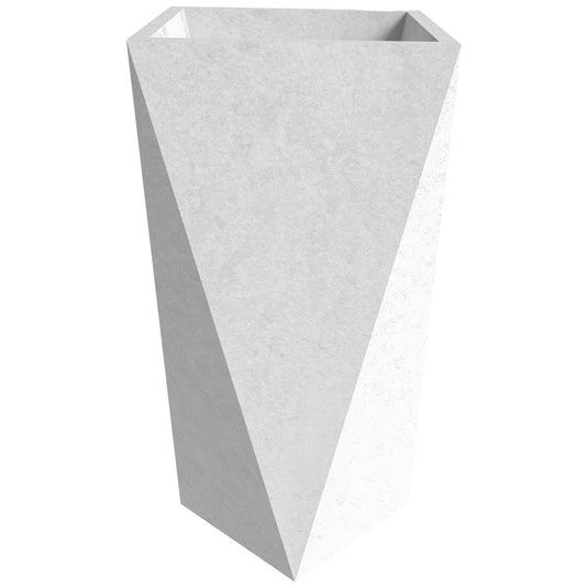 Aloe Series PolyStone Planter in White, 13 x 13, 24 High