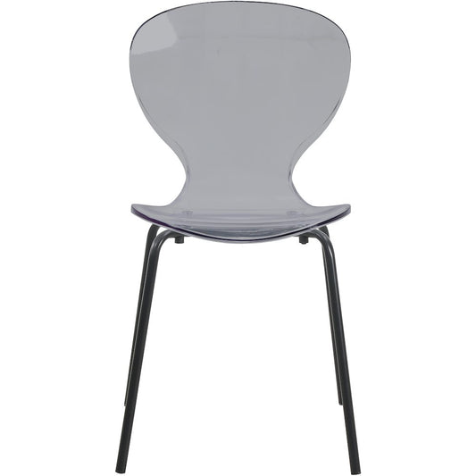 Modern Oyster Transparent Side Chair in Black Base set of 2