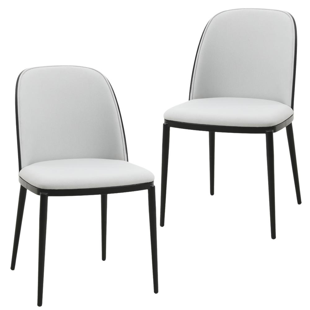 Dining Side Chair with Velvet Seat and Steel Frame Set of 2