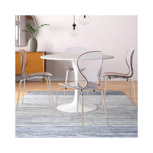 Modern Oyster Transparent Side Chair