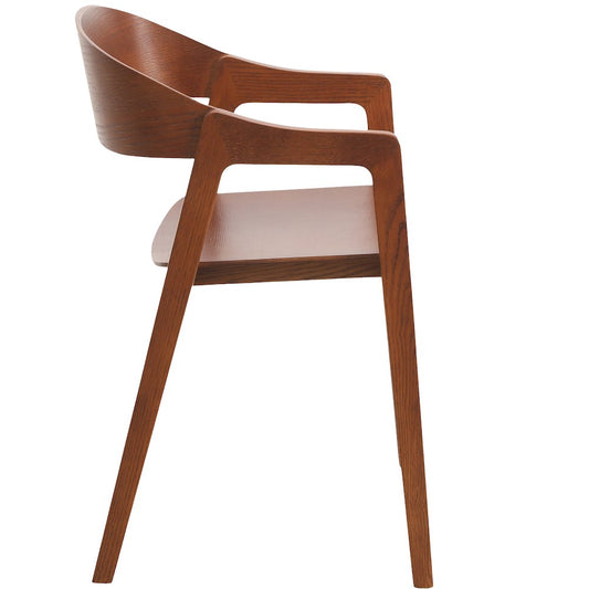 Rivo Collection Elegant Dining Chair in Dark Natural Wood - Set of 2