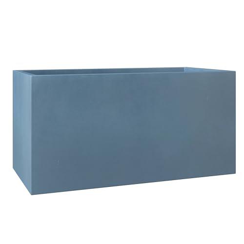 Bloom Series Poly Stone Planter 15.7" , 31.5" Long In Black Aged Concrete