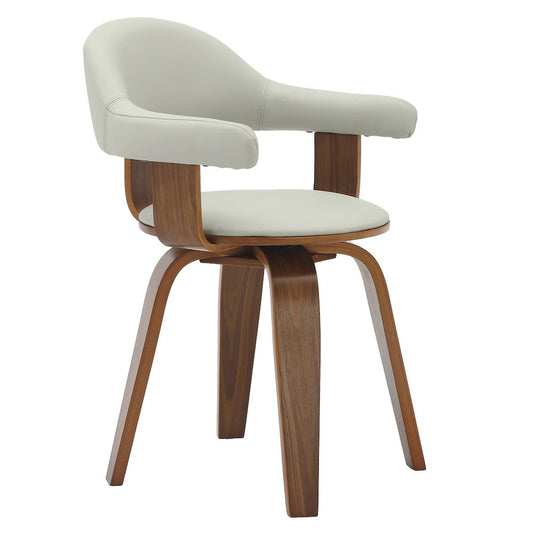 Modern Wooden Dining Chair, Walnut Color Frame in Grey