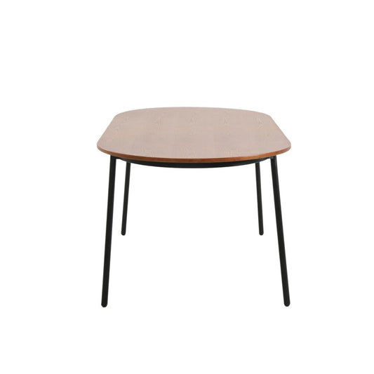 71" Oval Dining Table with MDF Top and Black Steel Legs