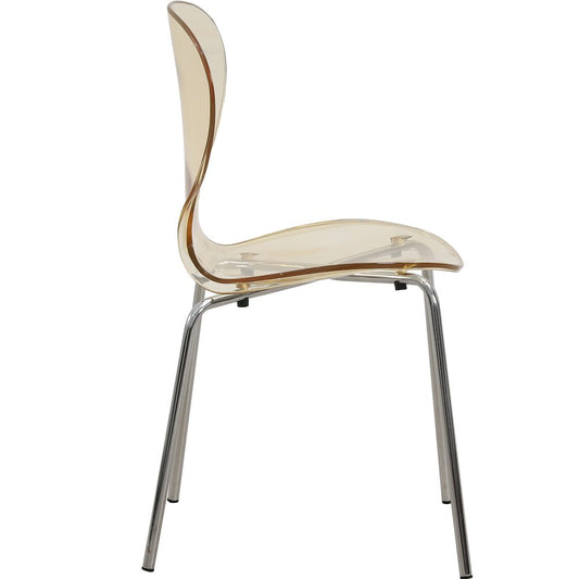Modern Oyster Transparent Side Chair Set of 4