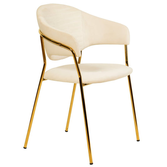 Bella Collection Modern Dining Chair in Off White Set of 4