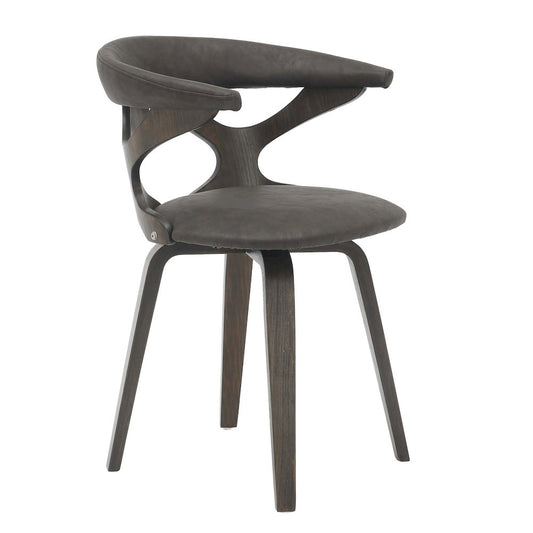 Modern Wooden Dining Chair, Dark Walnut Frame in Brown