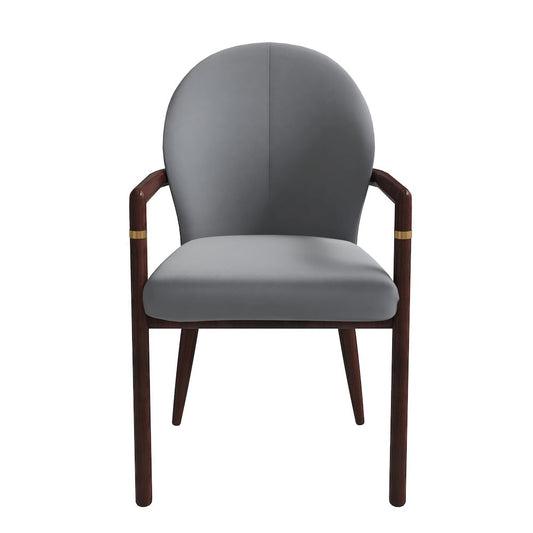Opaline Series Elegant Wooden Dining Chair in Two-Tone Grey