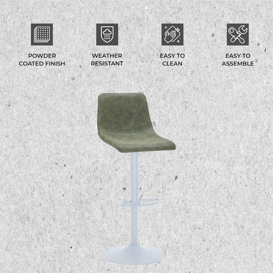 Tilbury - Bar stool - White Base-Olive Green