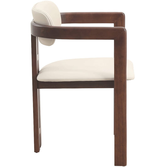 Velo Series Modern Dining Chair Walnut Color Wood with Toupe Seat Set of 4