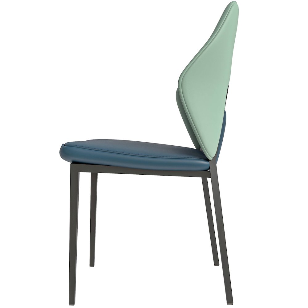 Eclat collection Modern Dining Chair in Green Blue Set of 4