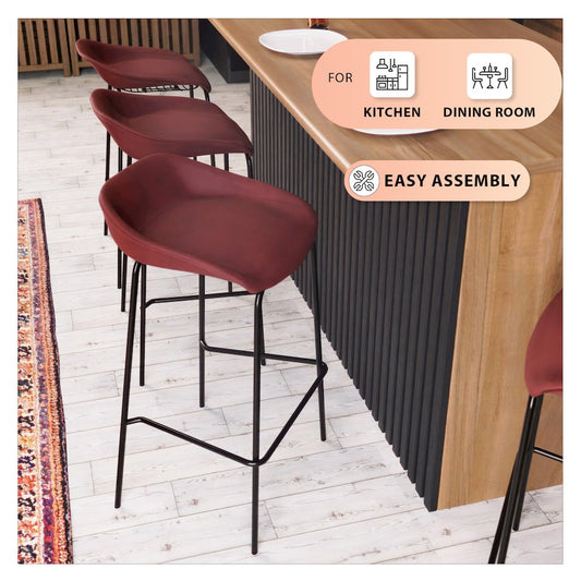 Servos Modern Barstool in Bordeaux