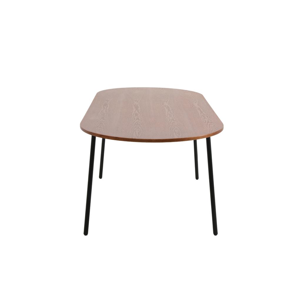 83" Oval Dining Table with MDF Top and Black Steel Legs
