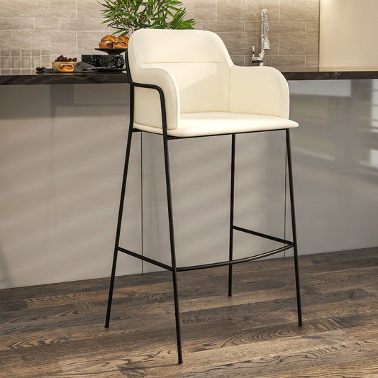Axis Collection Modern Bar height Chair in Biege