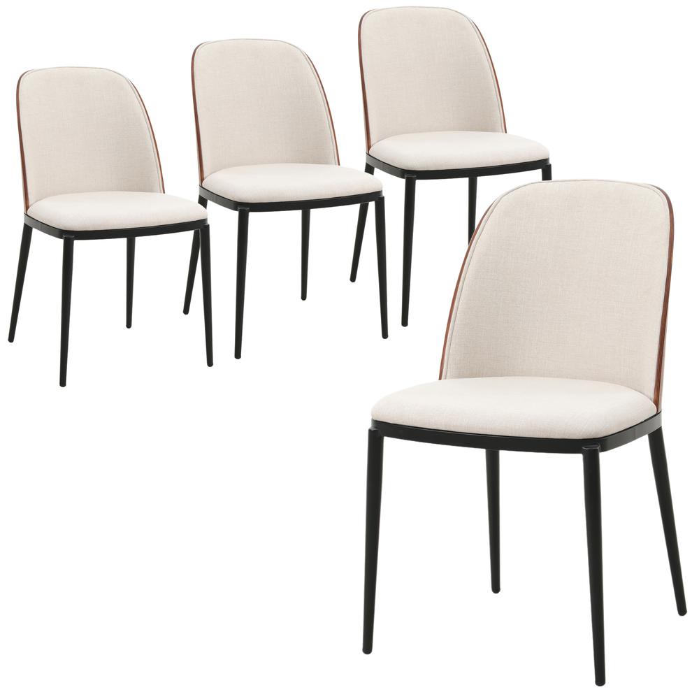 Dining Side Chair with Velvet Seat and Steel Frame Set of 4