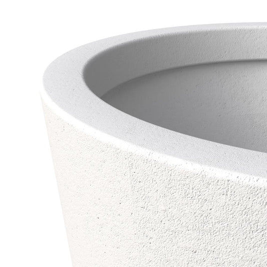 Pebble Series Poly Stone Planter 23.6." Dia 31.5" High in White