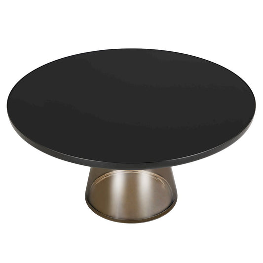 Tully Collection Glass Coffee Table Grey glass, Black Rim with Black GLass Top