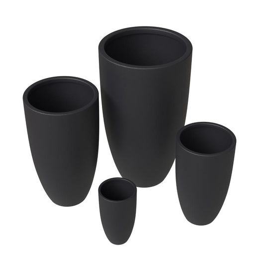Crete Series Fiberstone Planter Set in Black