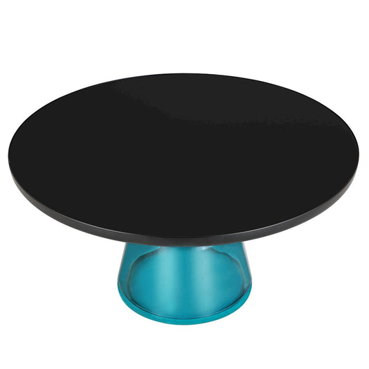 Tully Collection Glass Coffee Table Blue glass, Black Rim with Black Glass top