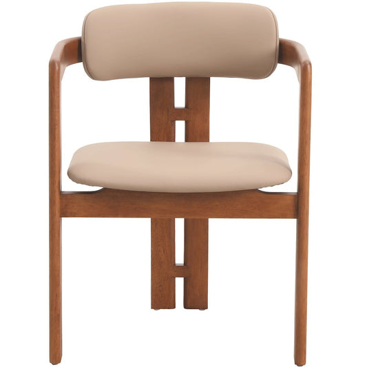 Velo Series Modern Dining Chair Natural Wood with Taupe Seat Set of 4