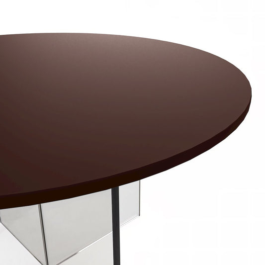 Valore Collection 28" Acrylic Side Table With Walnut Top