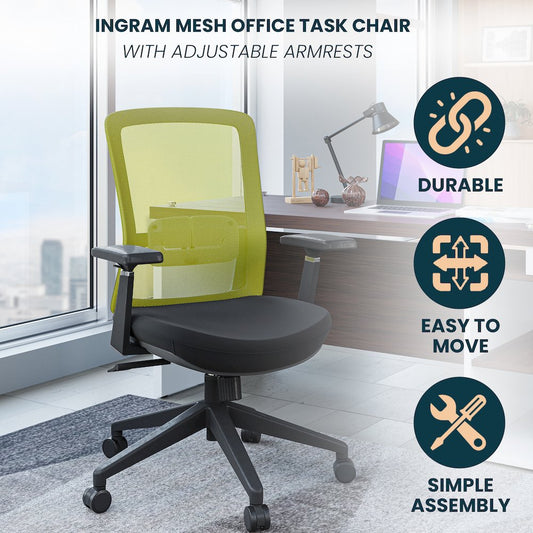 Ingram Modern Office Task Chair with adjustable armrests