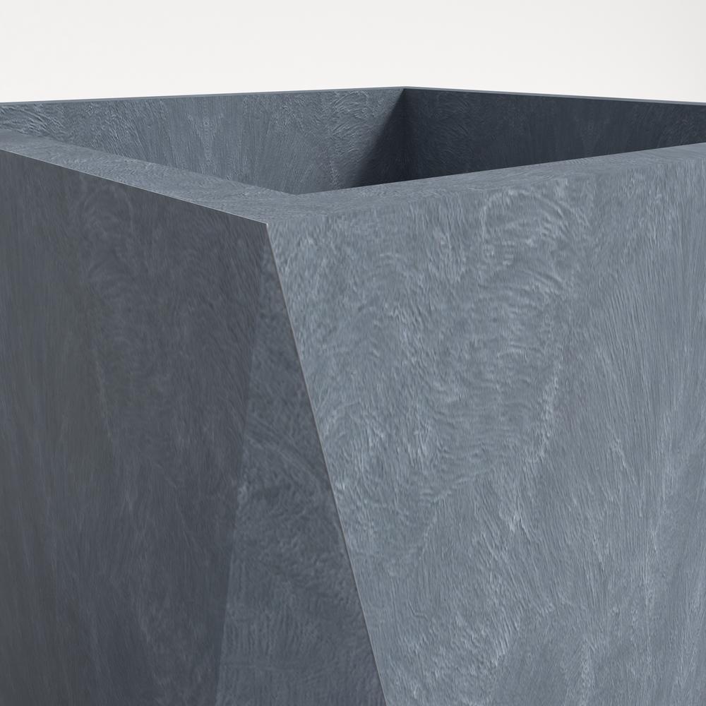 Aloe Series PolyStone Planter in Grey, 13.8 x 13.8, 28.7 High