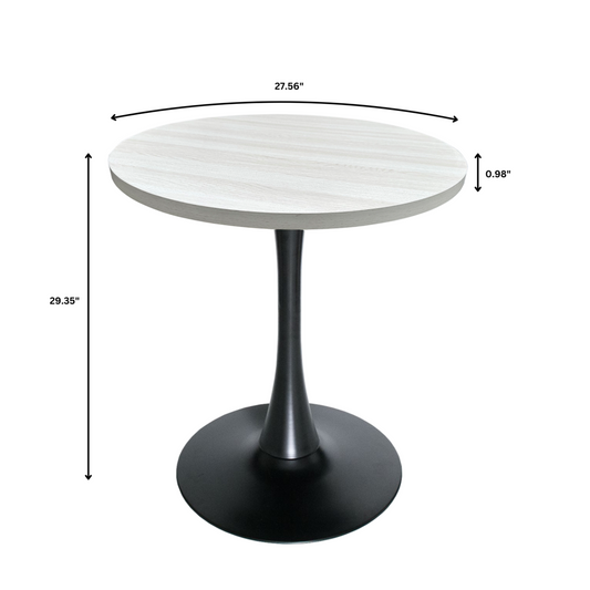 Bristol Dining table, Black Base with 27 Round Light Natural MDF top