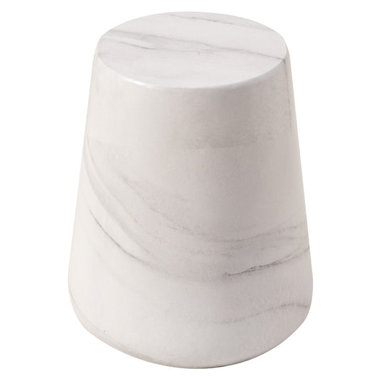 Modern Side End Table Glint Series In Marble White