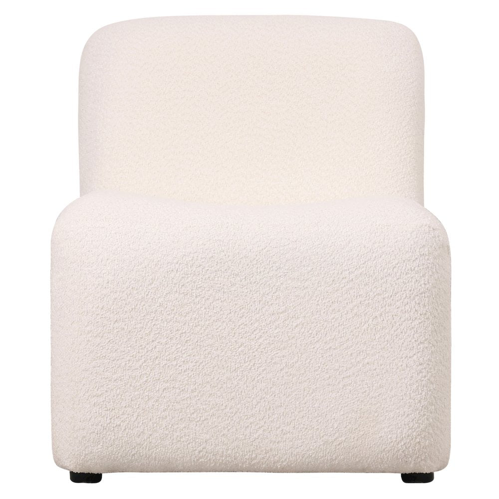Klyx Collection Modern Accent Chair in White Boucle