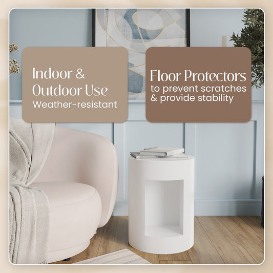 Modern Side End Table Nook Series In White