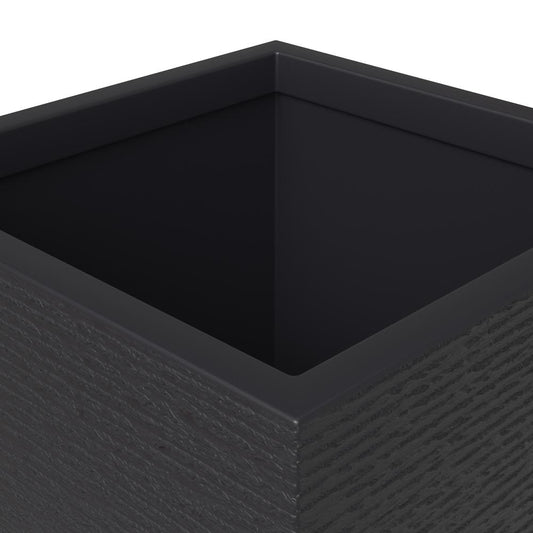 Basalt Series Poly Stone Planter 17" Square 31.5" High in Black
