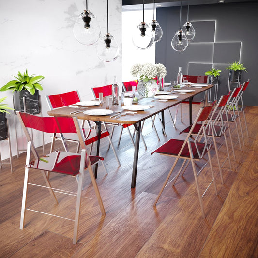 Menno Modern Acrylic Folding Chair, Set of 2