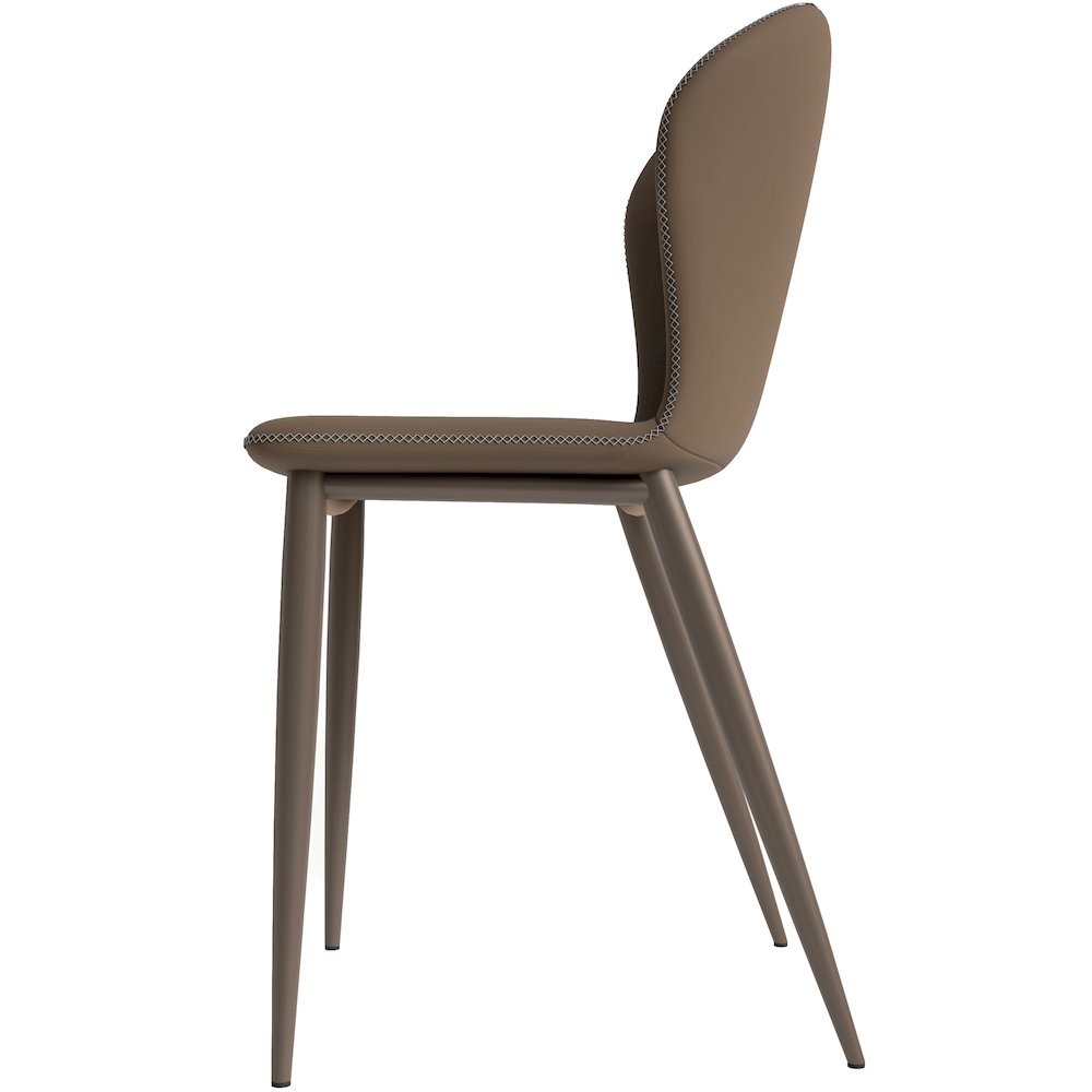 Mosaic Collection Modern Dining Chair in Light Brown Fabric - Set of 2