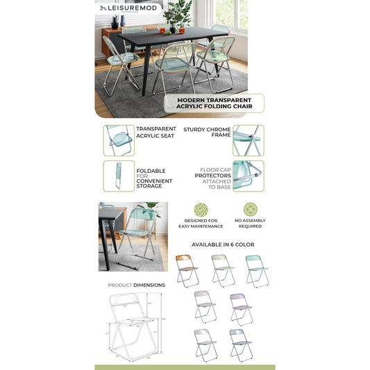 Lawrence Acrylic Folding Chair With Metal Frame