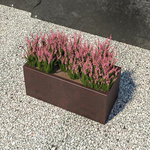 Bloom Series Poly Stone Planter 9" , 19.7" Long In Brown