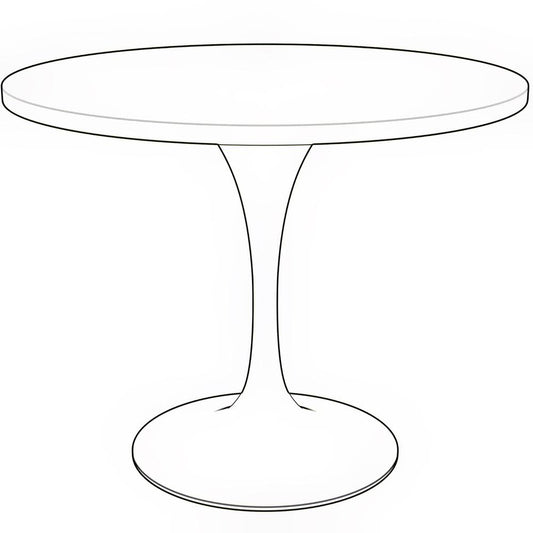 36" Round Dining Table, Brushed Chrome Base with Cognac Brown MDF Top