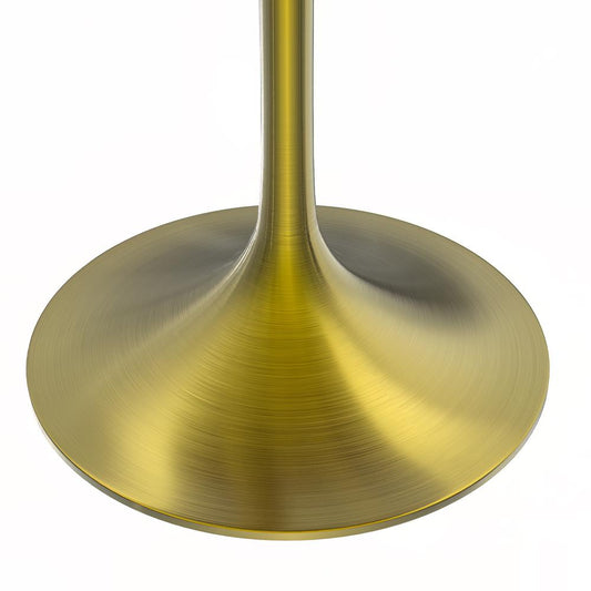 Verve 27" Round Dining Table, Brushed Gold Base with Dark Maple MDF Top