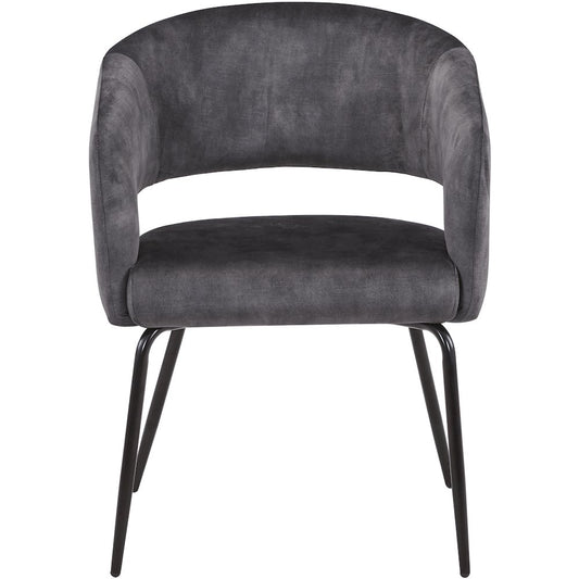 Gavin Series Modern Chair Black Frame in Charcoal Set of 4