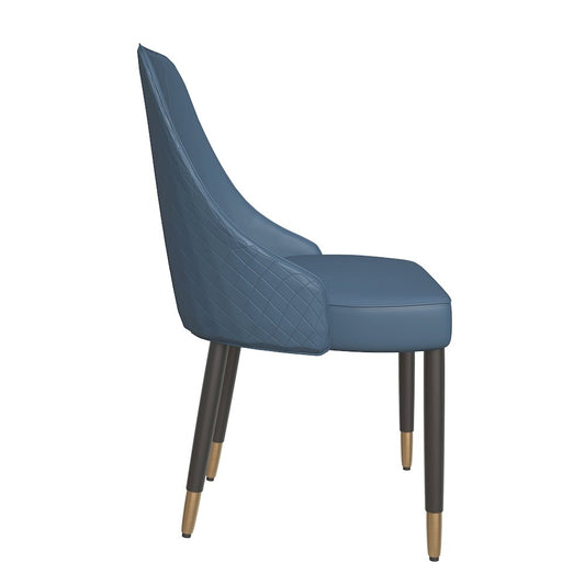 Allure Collection Modern Dining Chair In Yale Blue Fabric - Set of 2