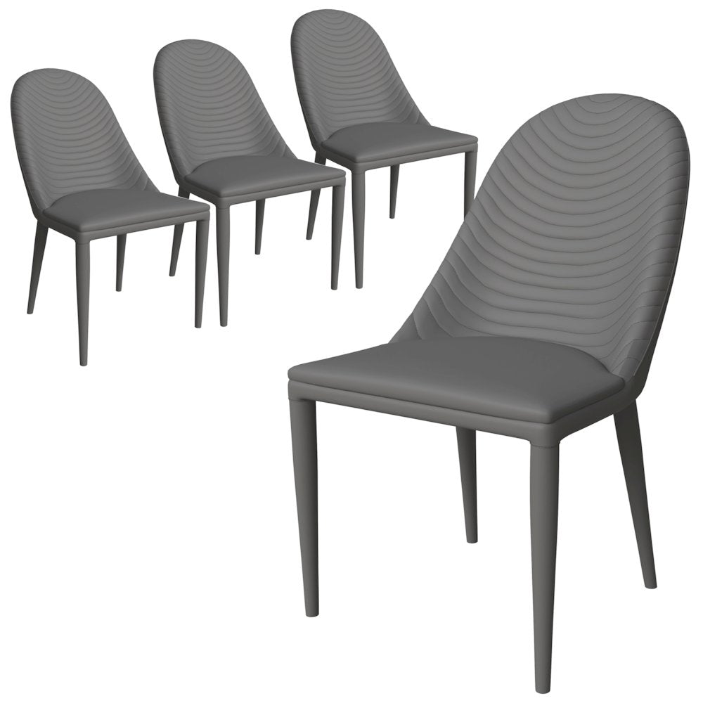 Seville Collection Modern Dining Chair in Grey - Set of 4