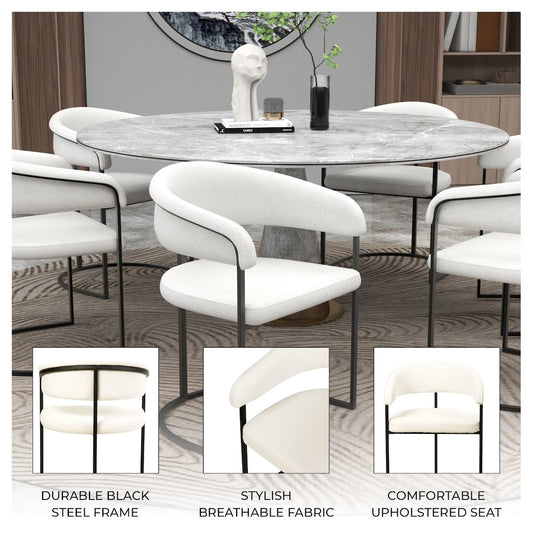 Aero Collection Modern Dining Chair in White Set of 2