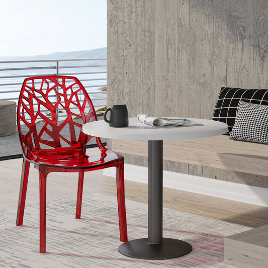 Cornelia Modern Spring Cut-Out Tree Design Stackable Dining Chair