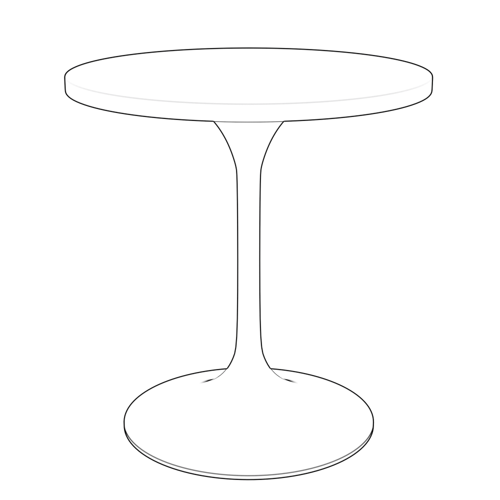 Verve 27" Round Dining Table, Brushed Chrome Base with Black MDF Top