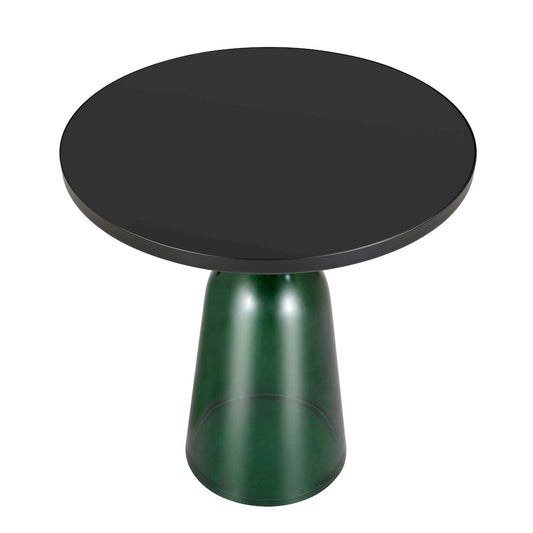 Tully Collection Glass side Table Green glass, Black Rim with Black Glass top