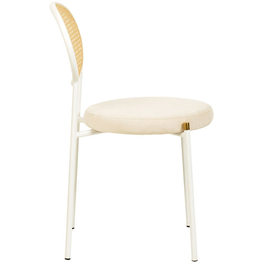 Euston Collection Modern Dining Chair White Frame In Beige