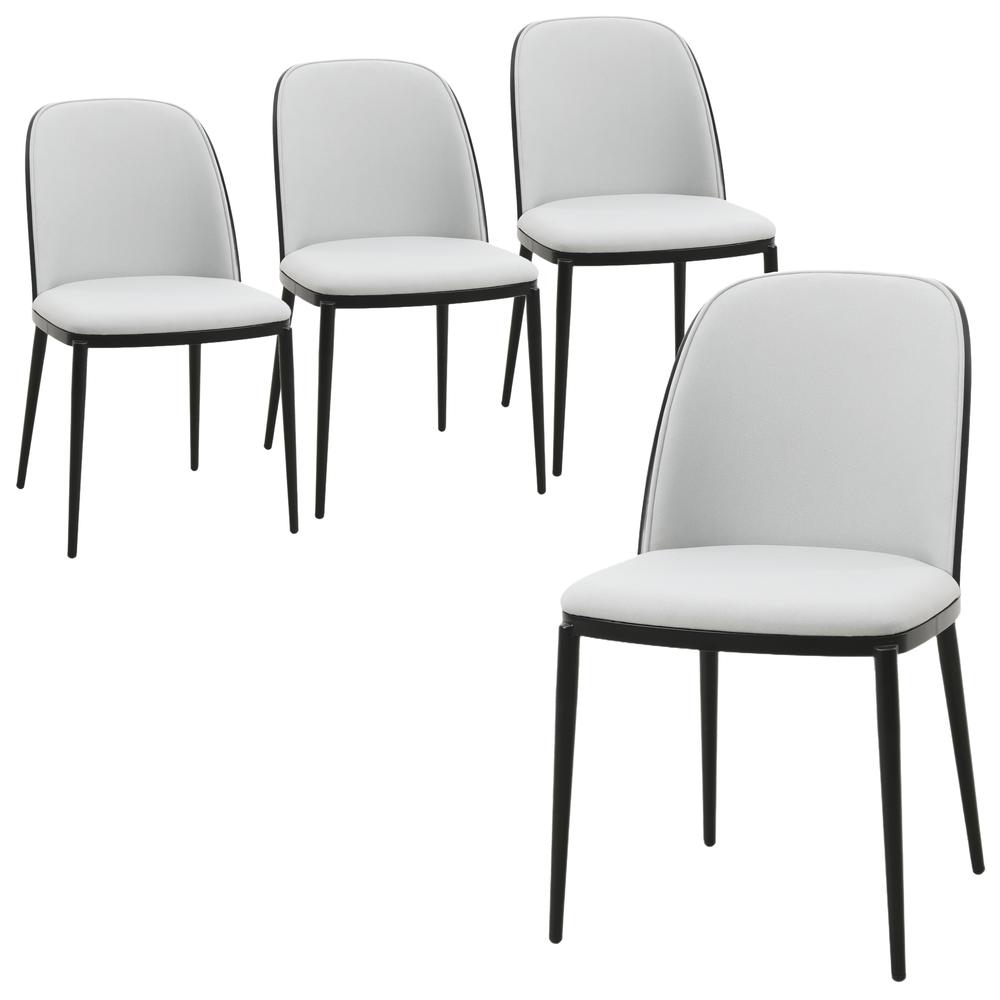Dining Side Chair with Velvet Seat and Steel Frame Set of 4