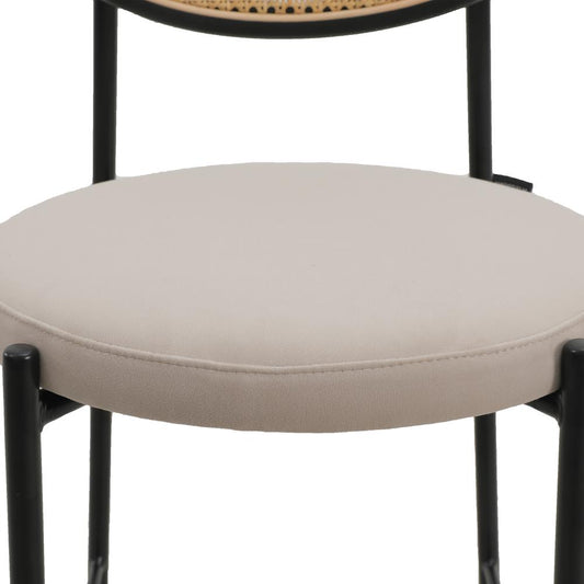 Euston Modern Wicker Bar Stool With Black Steel Frame